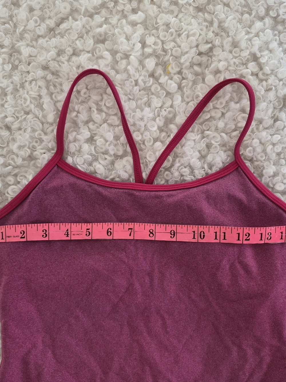Lululemon Power Y Tank 8 Heathered Dark Berry Yoga Pilates Sporty Athleisure - Picture 5 of 8